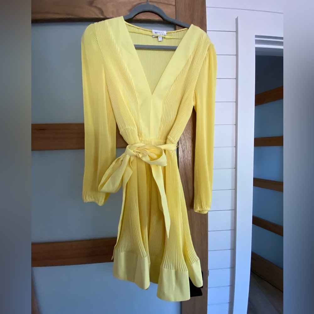 Milly Liv Pleated Belted Mini Dress NWOT